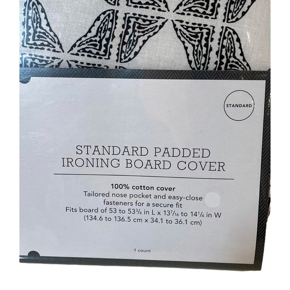 NEW Threshold IRONING IRON BOARD COVER Padded Black White Standard 53.5x14.25x2 - Picture 6 of 8